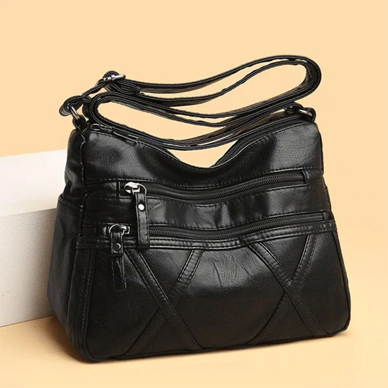 Lightweight Soft Leather Shoulder Bag