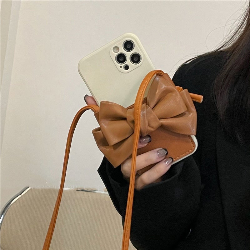 Leather bowknot case for iPhone