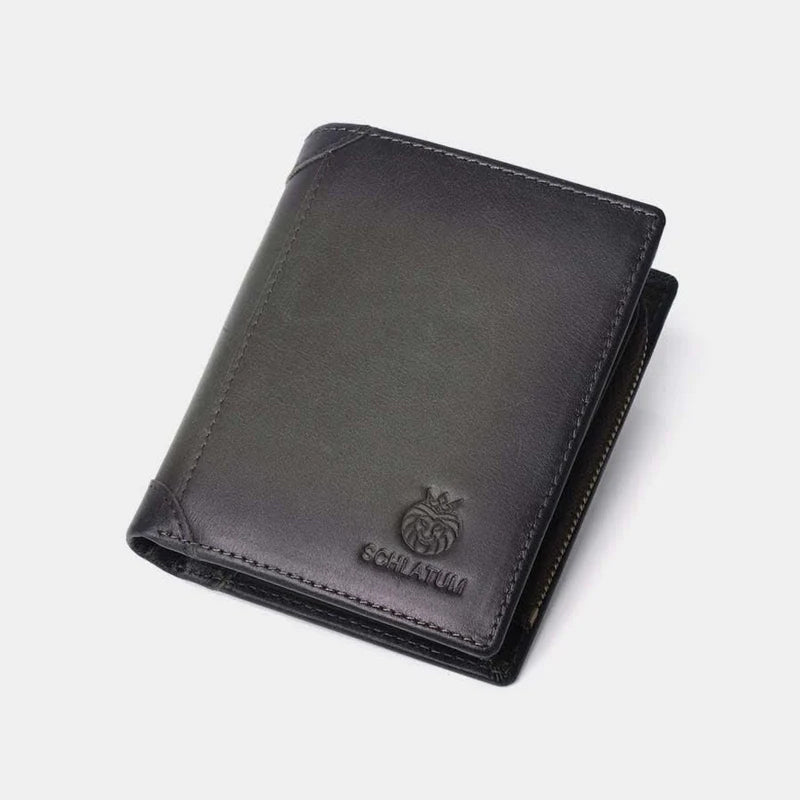 Men's Leather Bifold Wallet with Anti-theft RFID Blocking