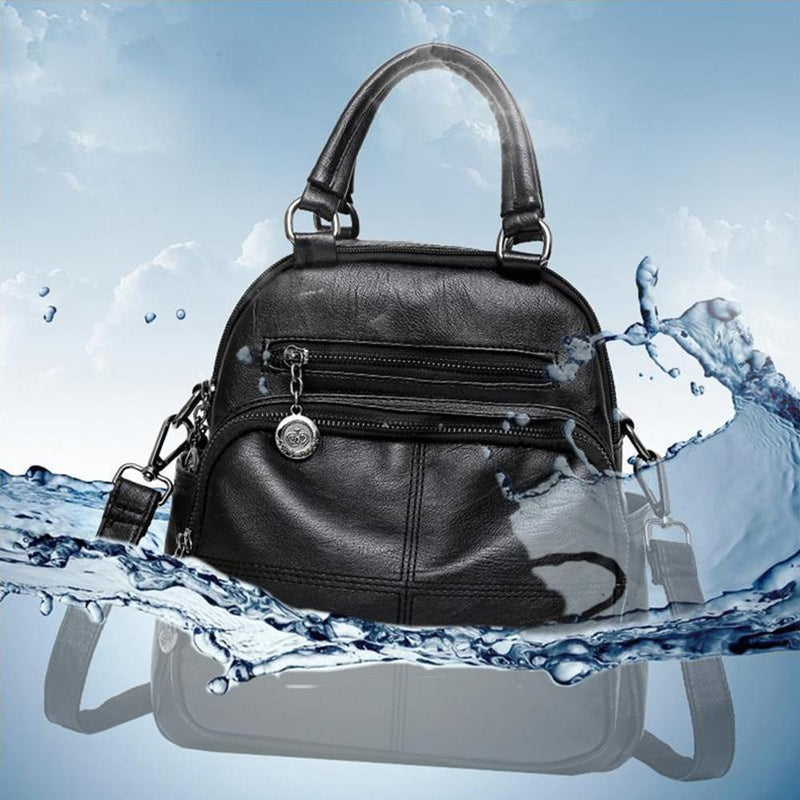 Multifunction leather backpack for women