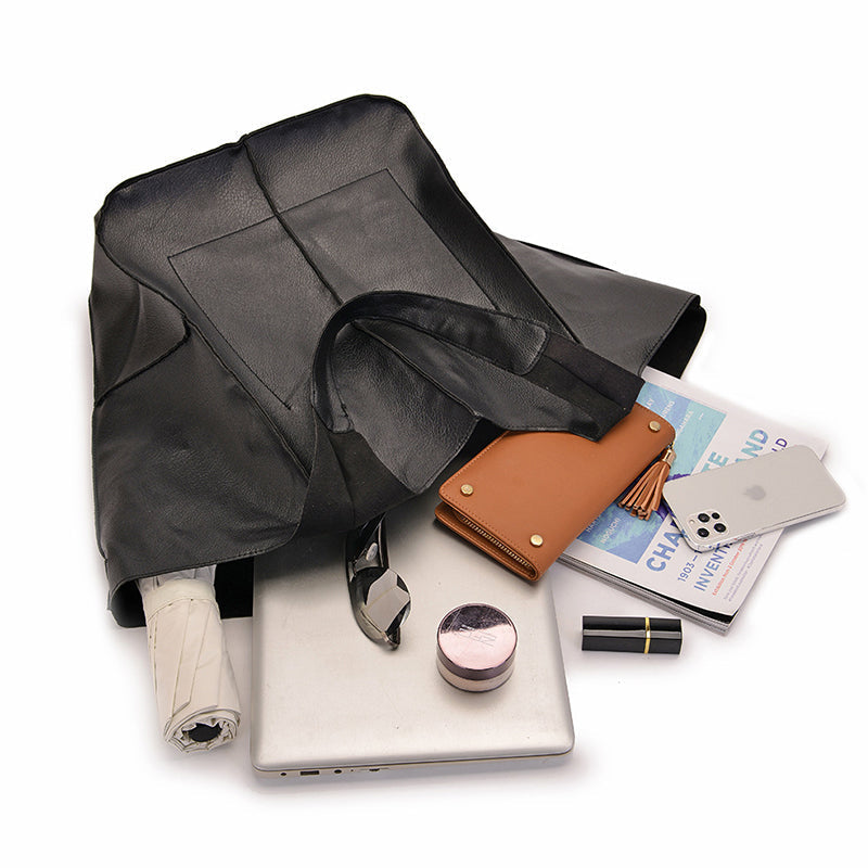 Women's Large Pu Leather Satchel Handbag, Weekender Tote Shoulder Bags