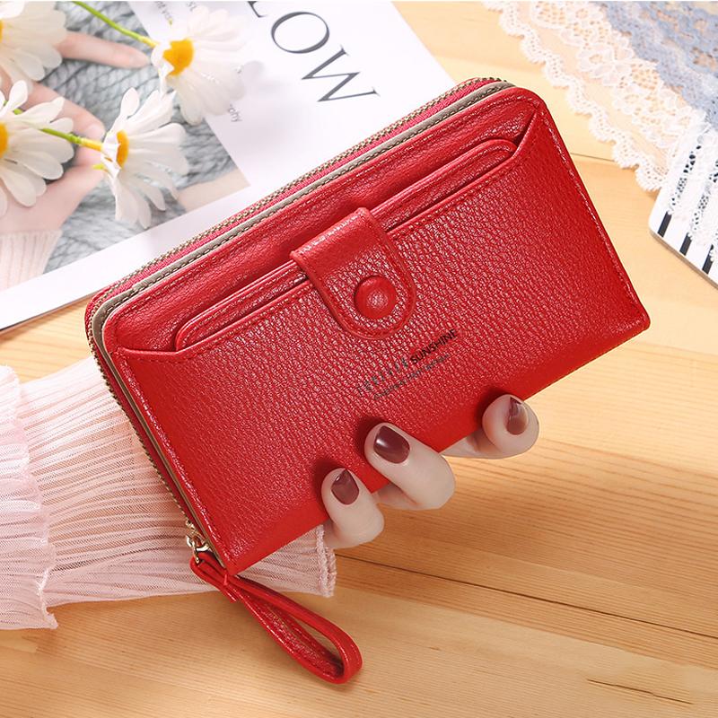 New Solid Color Ladies Wristband Clutch Wallet