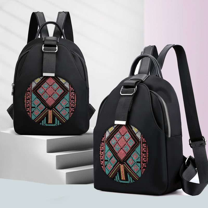 Nylon Embroidered Backpack