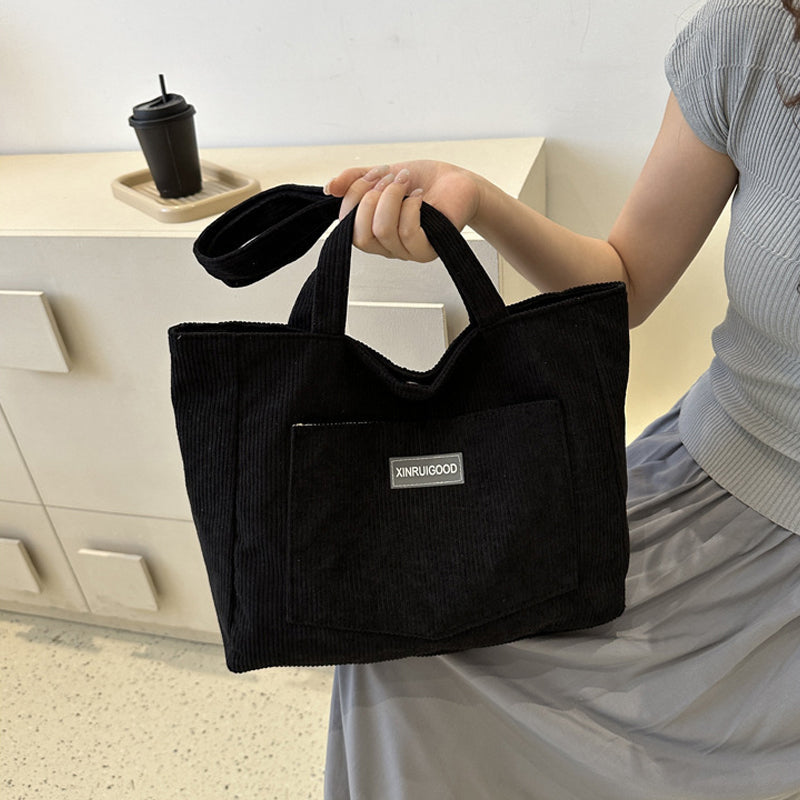 Corduroy Large Capacity Tote Bag