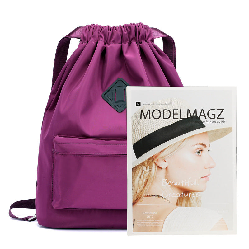 Drawstring Folding Backpack Outdoor Travel Bag
