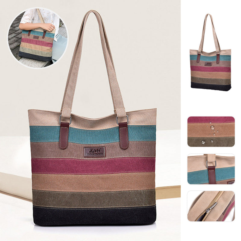 Contrast Stripe Tote Bag