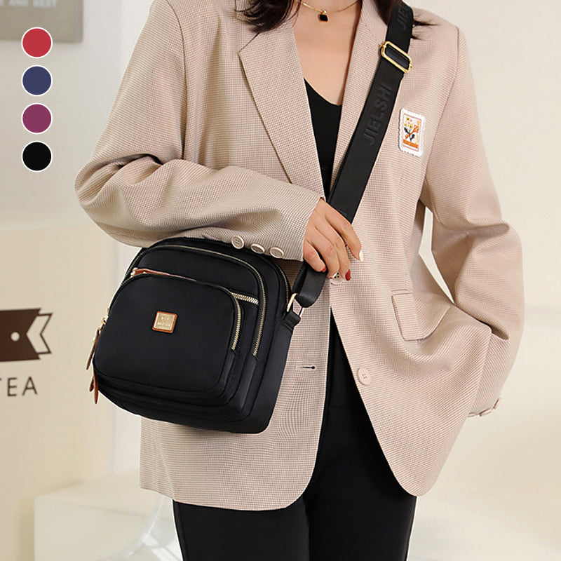 Women's Multi Pocket Nylon Shoulder Bag