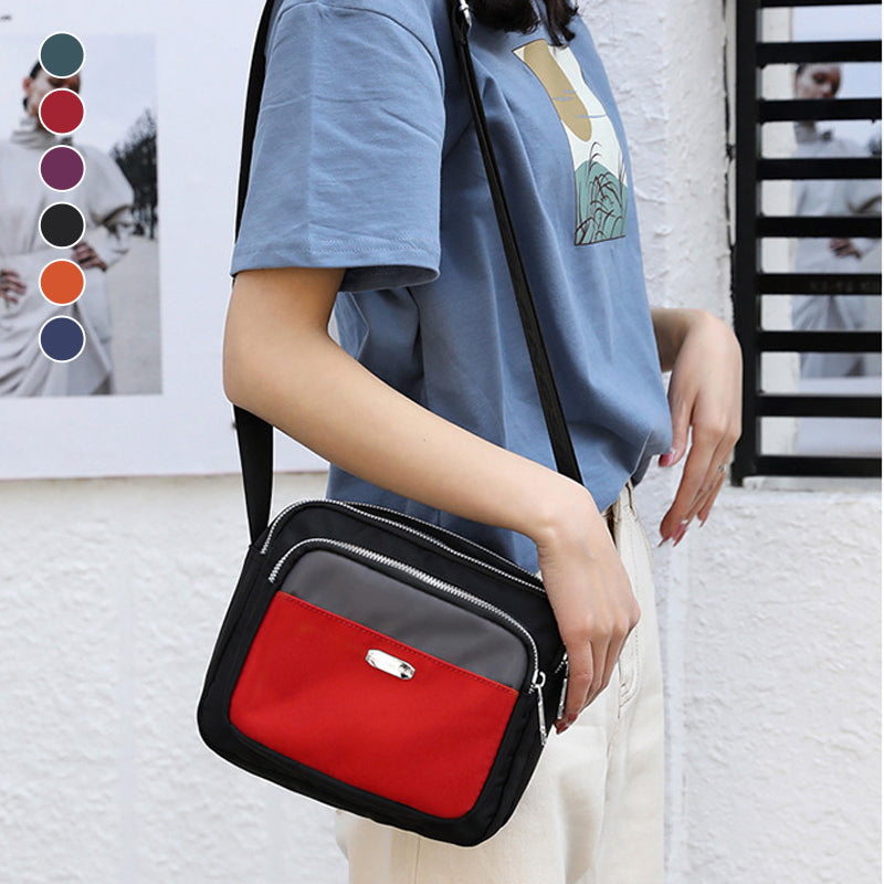 Women's Contrast Nylon Messenger Bag
