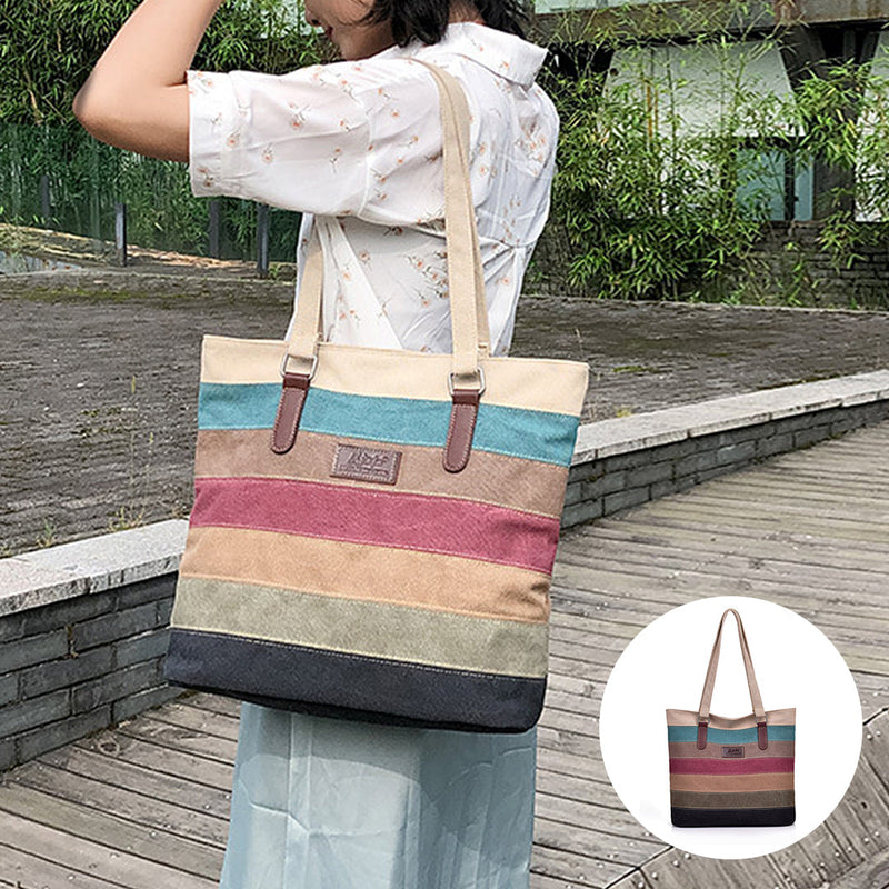 Contrast Stripe Tote Bag