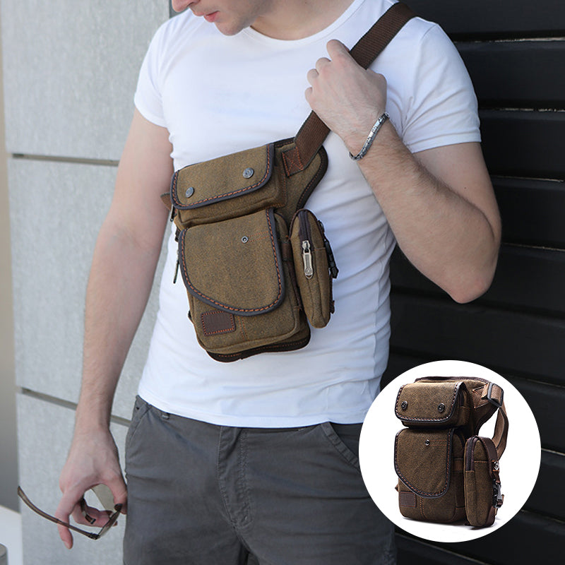 Leg Bag For Men Durable Vertical Outdoor Sports Canvas Bag
