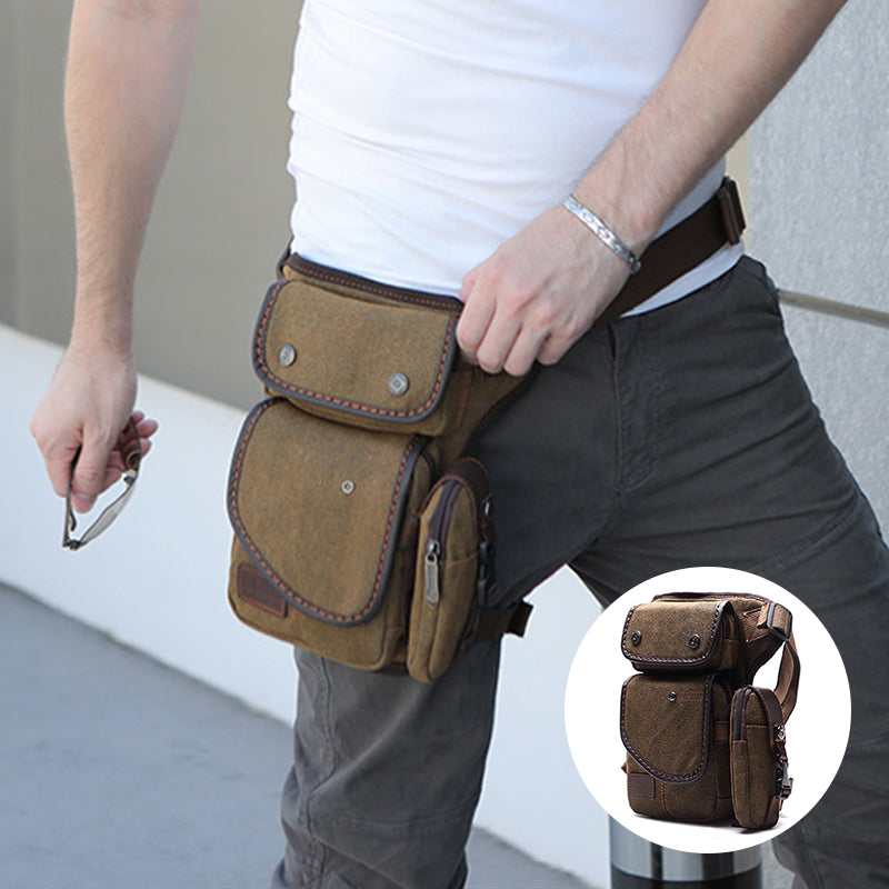 Leg Bag For Men Durable Vertical Outdoor Sports Canvas Bag