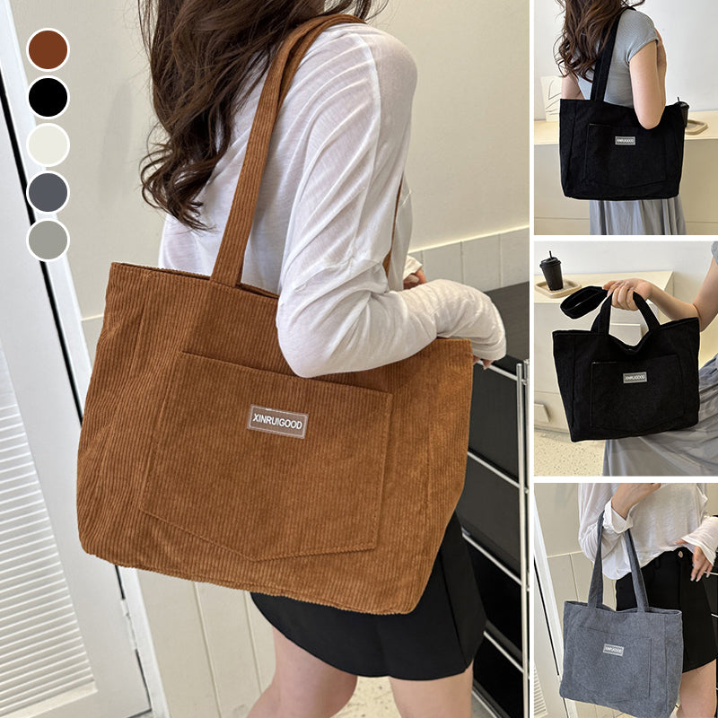 Corduroy Large Capacity Tote Bag