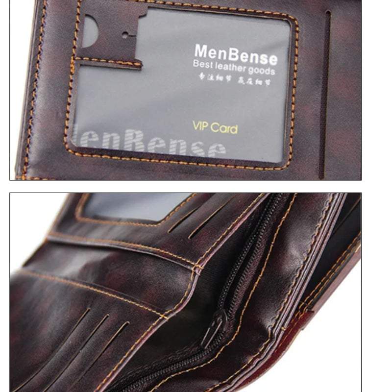 Men Faux Leather Large Capacity Fashion Business Retro Multi-slot Card Holder