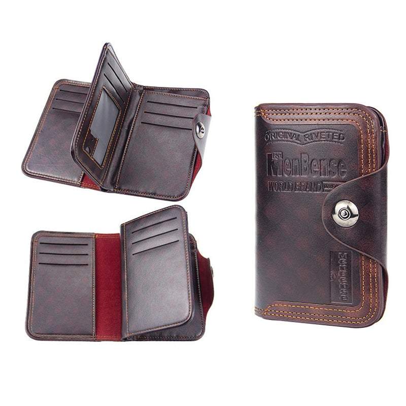 Men Faux Leather Large Capacity Fashion Business Retro Multi-slot Card Holder