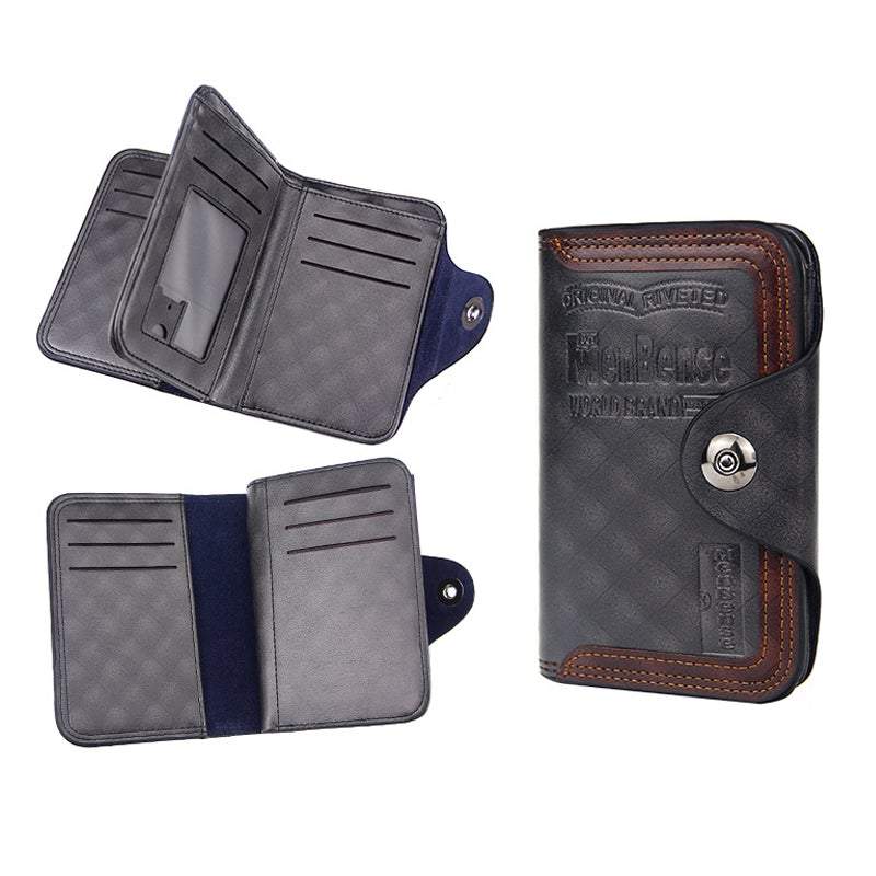 Men Faux Leather Large Capacity Fashion Business Retro Multi-slot Card Holder