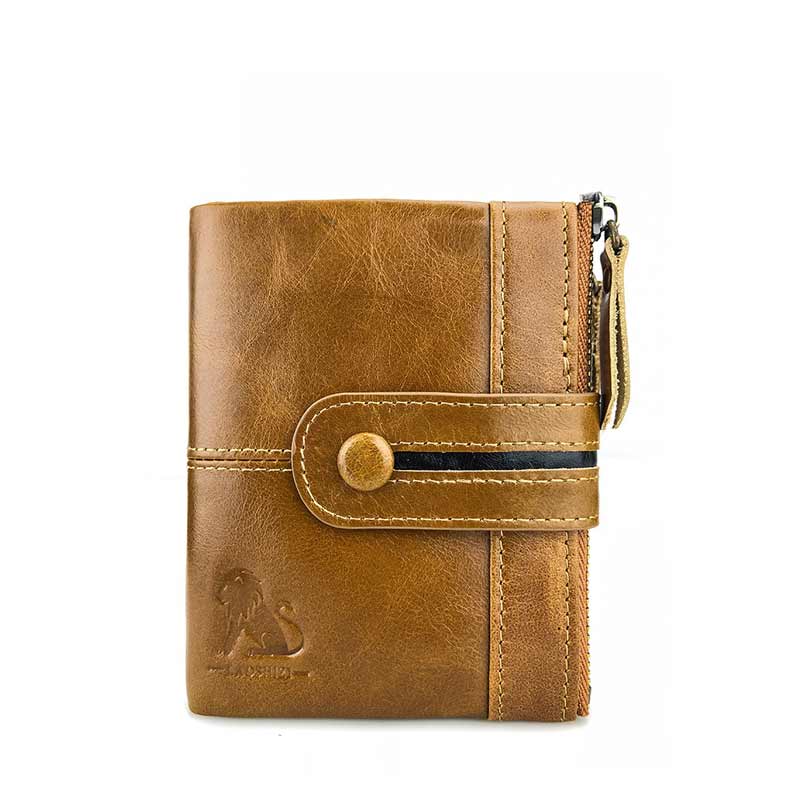 Men's Waxed Cowhide Buckle Wallet
