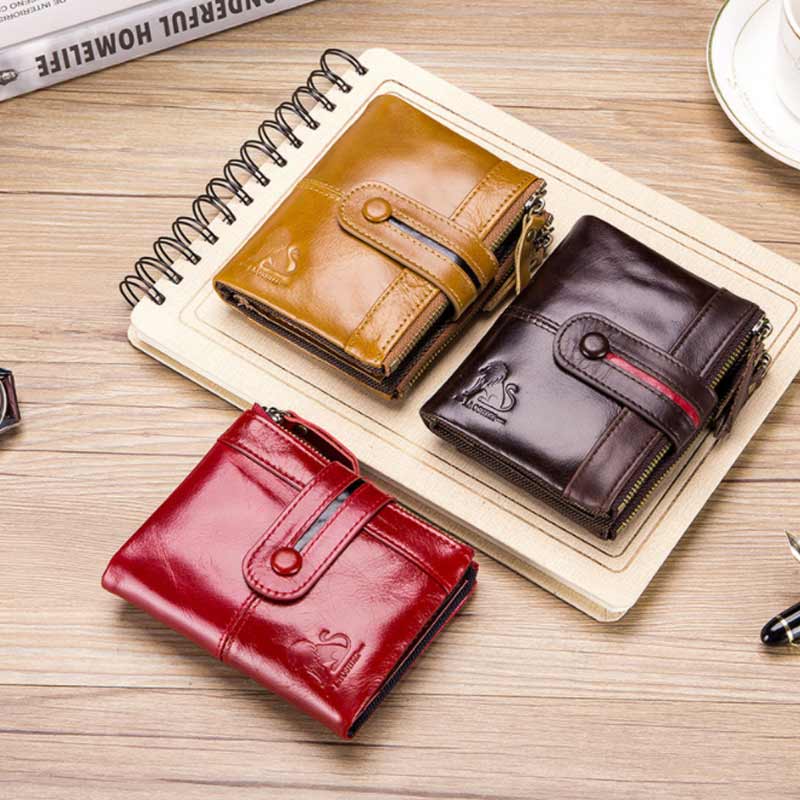 Men's Waxed Cowhide Buckle Wallet