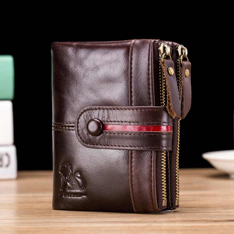 Men's Waxed Cowhide Buckle Wallet