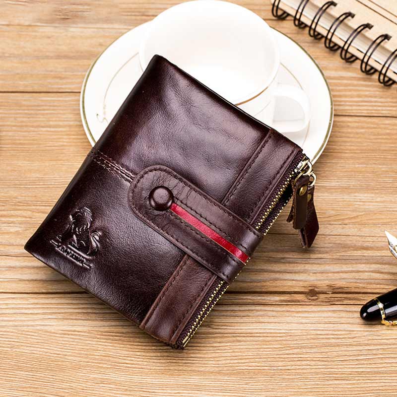 Men's Waxed Cowhide Buckle Wallet