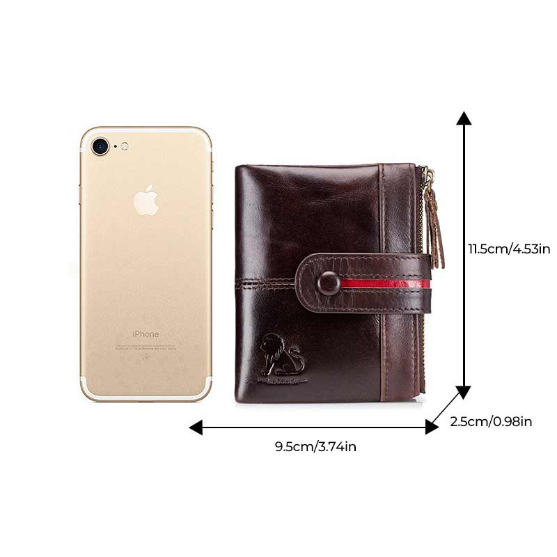 Men's Waxed Cowhide Buckle Wallet