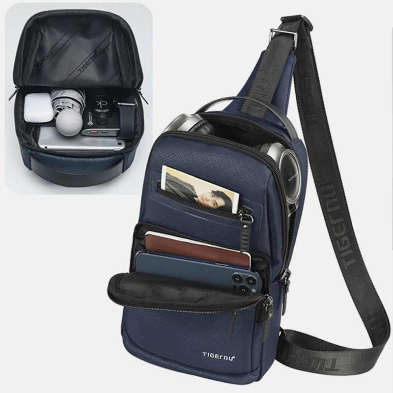 Multi-Pocket Large Capacity Waterproof Durable Zipper Sling Bag