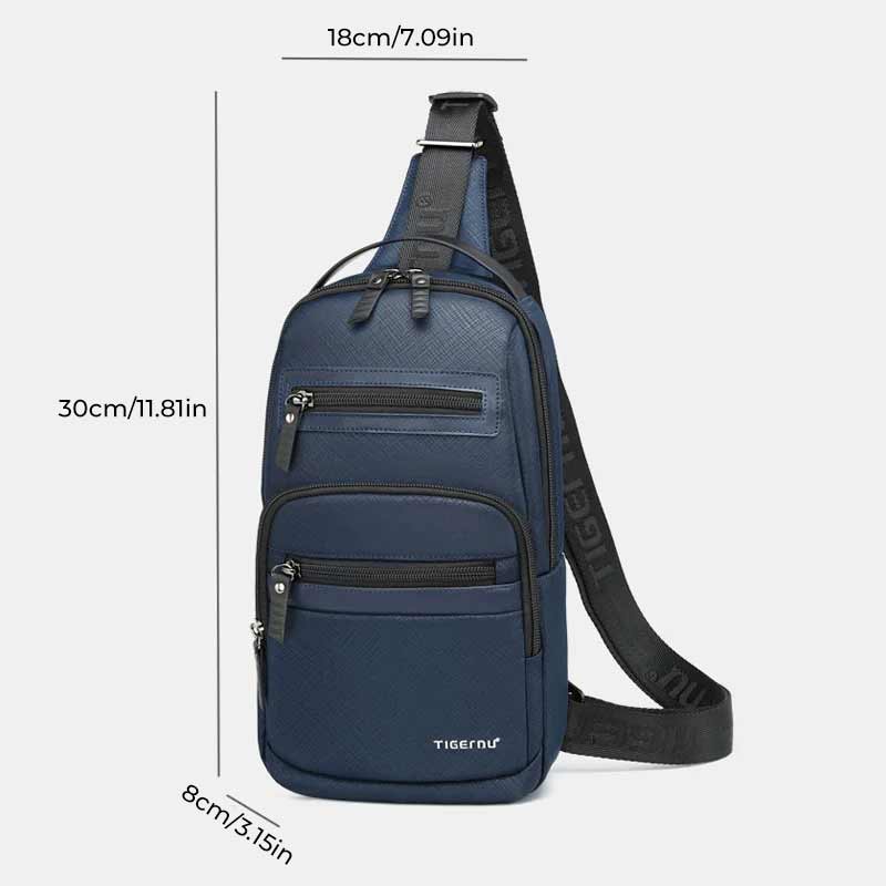 Multi-Pocket Large Capacity Waterproof Durable Zipper Sling Bag