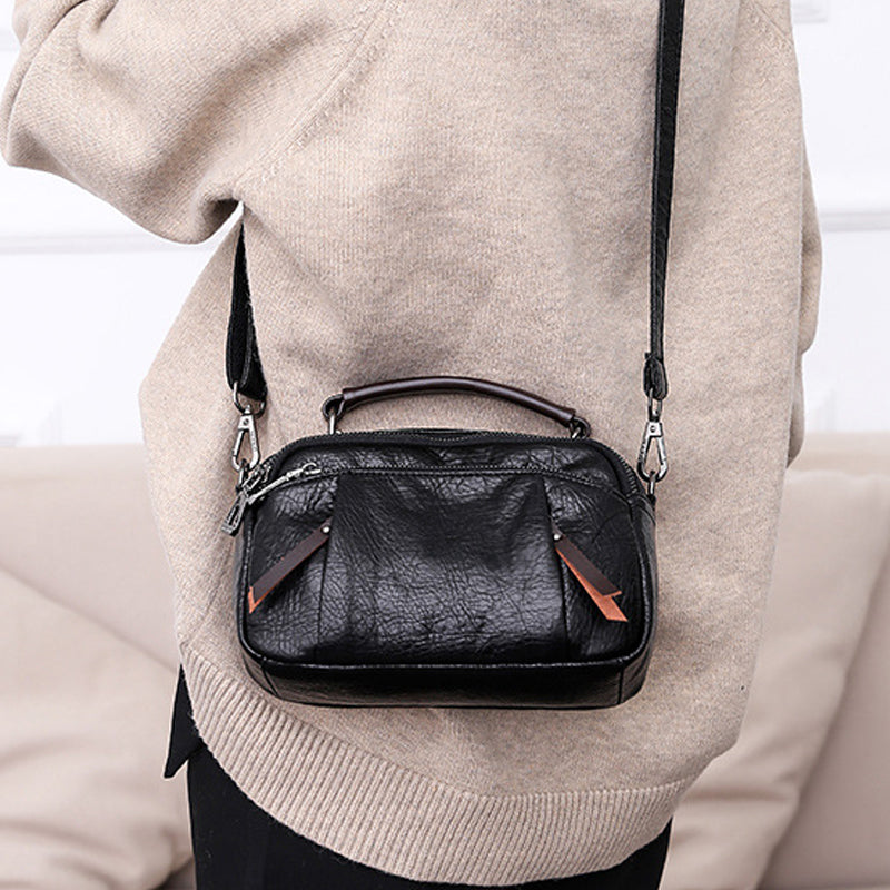 Multi Pockets Soft Leather Crossbody Shoulder Bag