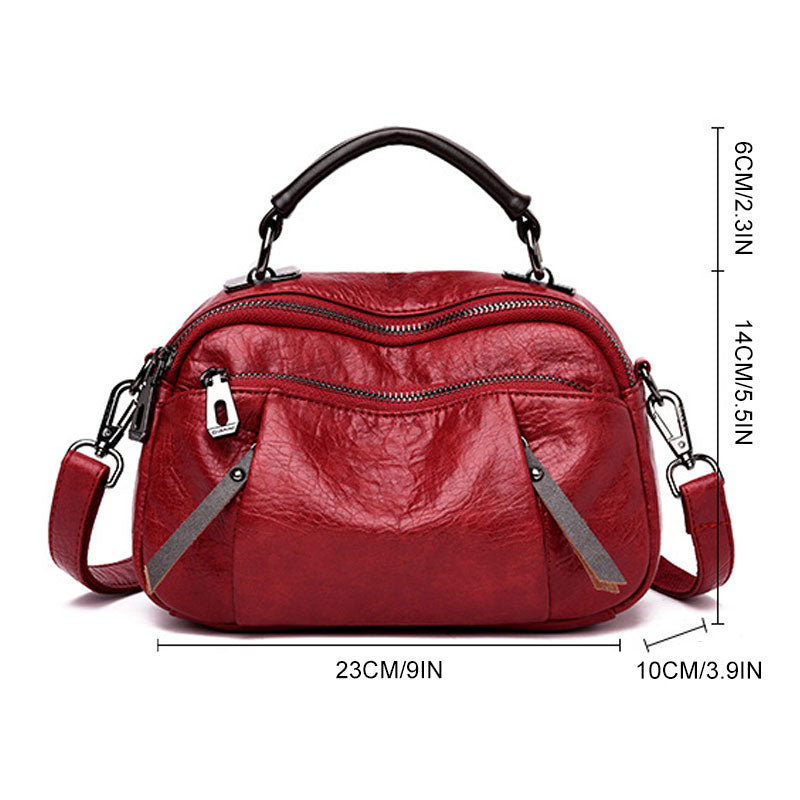 Multi Pockets Soft Leather Crossbody Shoulder Bag