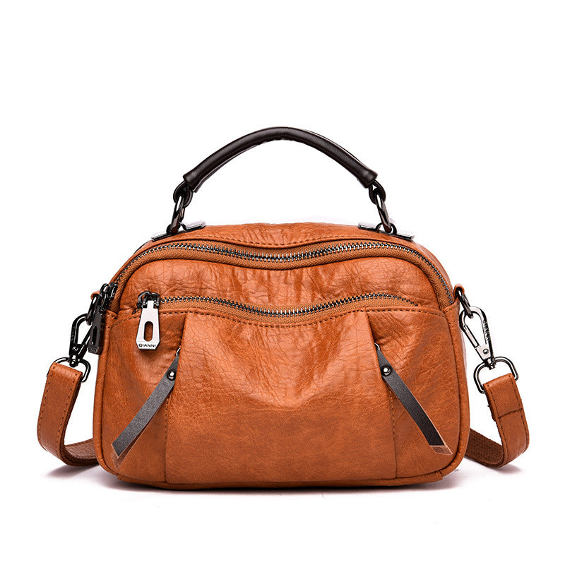 Multi Pockets Soft Leather Crossbody Shoulder Bag