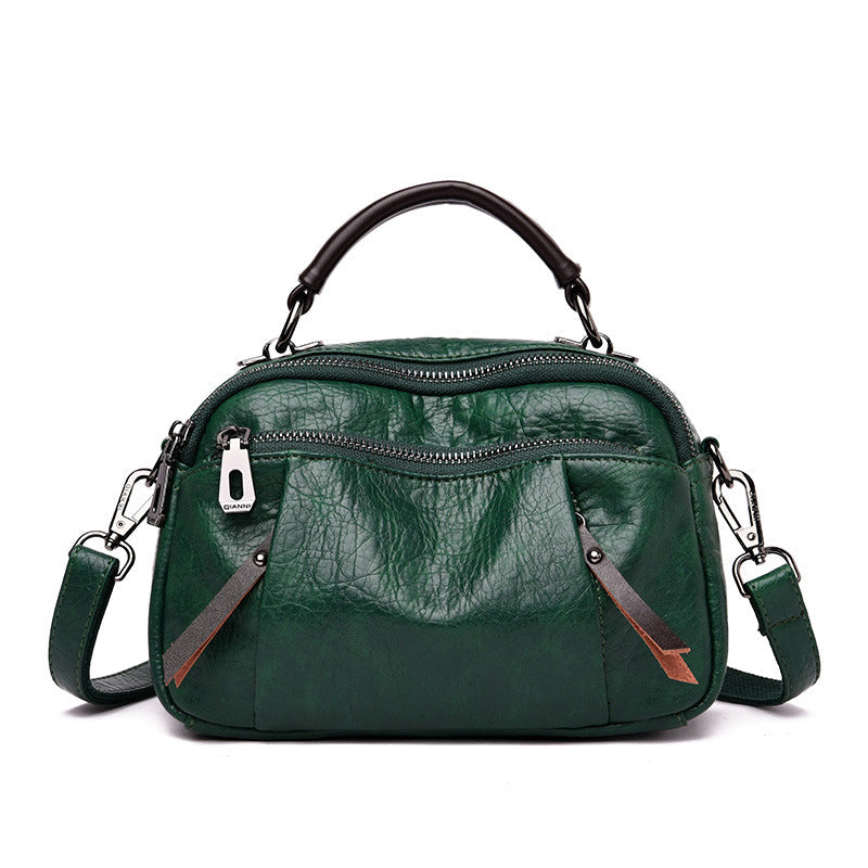 Multi Pockets Soft Leather Crossbody Shoulder Bag