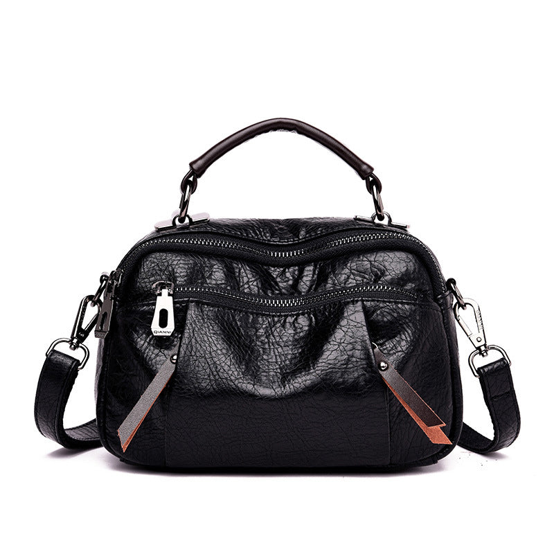 Multi Pockets Soft Leather Crossbody Shoulder Bag