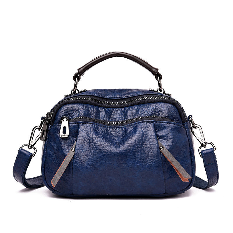 Multi Pockets Soft Leather Crossbody Shoulder Bag