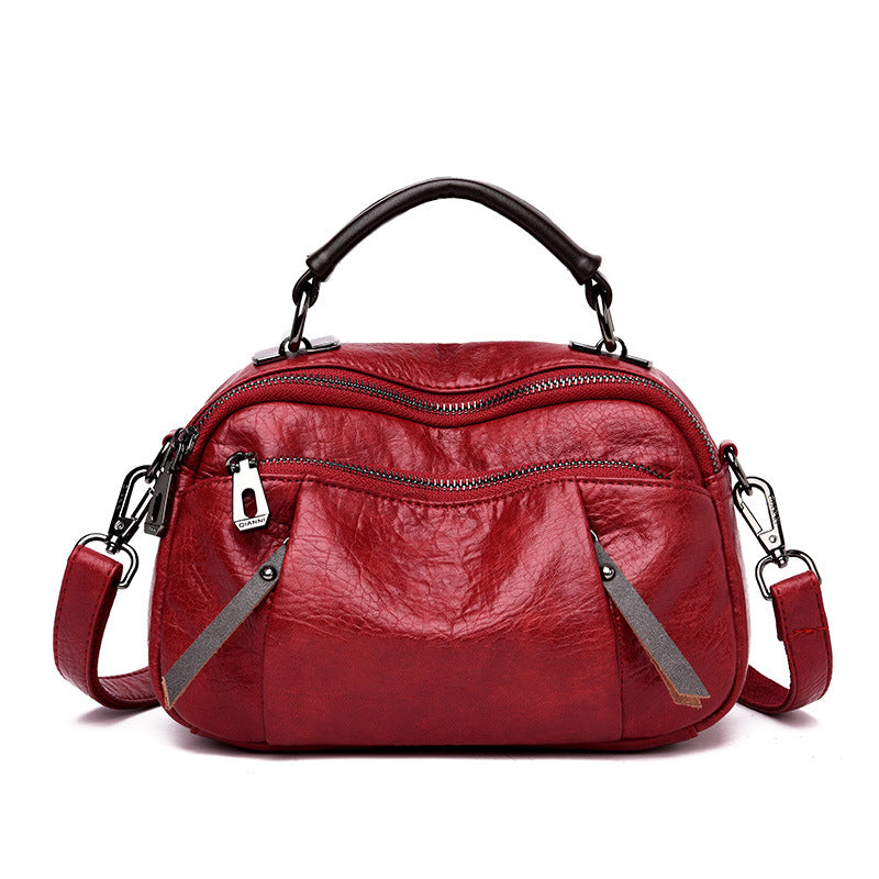 Multi Pockets Soft Leather Crossbody Shoulder Bag