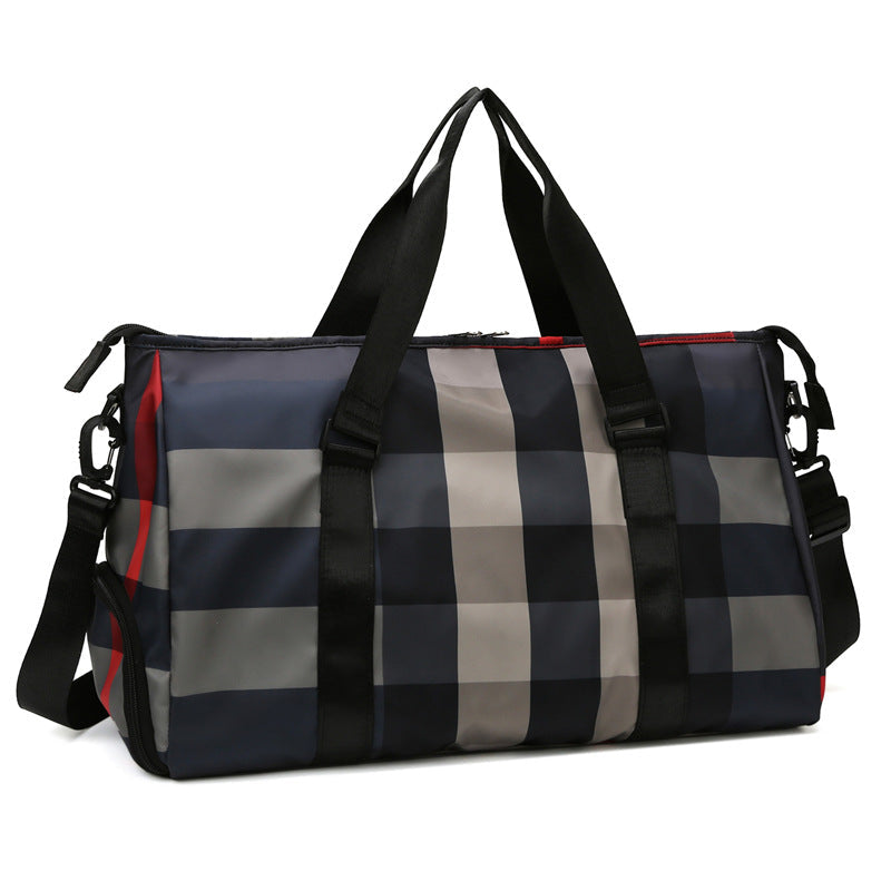 Large Plaid Oxford cloth Weekender/Overnight Travel Bag