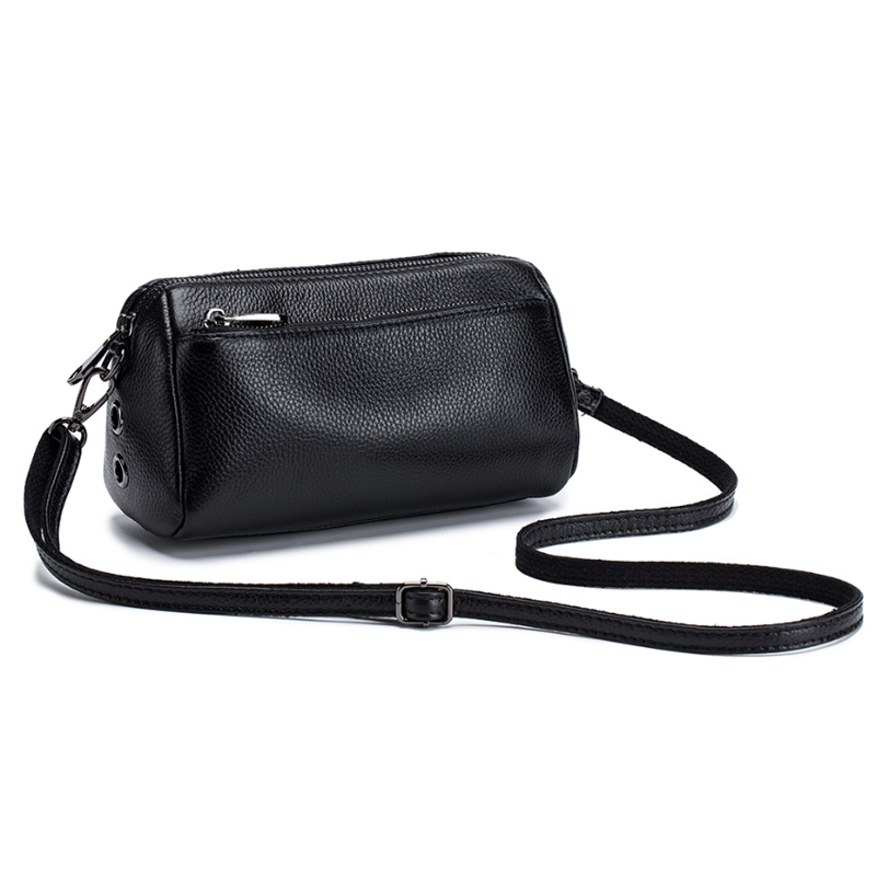 Simple Genuine Leather Diagonal Bag