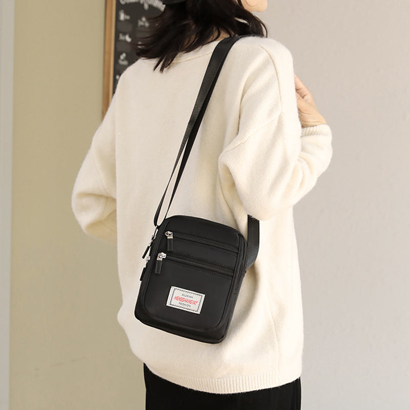 Solid Waterproof Lightweight Nylon Shoulder Bag