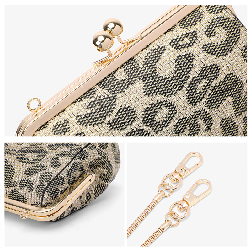 Vintage Leopard-print Leather Shoulder Bag