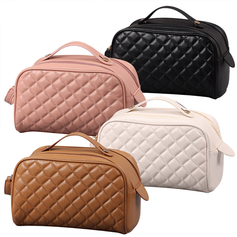 Quilted Plaid Cosmetic Bag