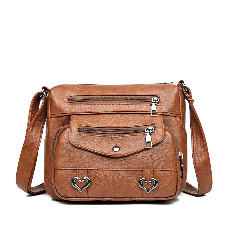 Women's Multi-Pocket Soft Leather Crossbody Bag