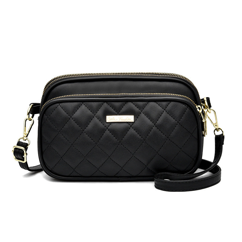 Triple Zip Crossbody Bag