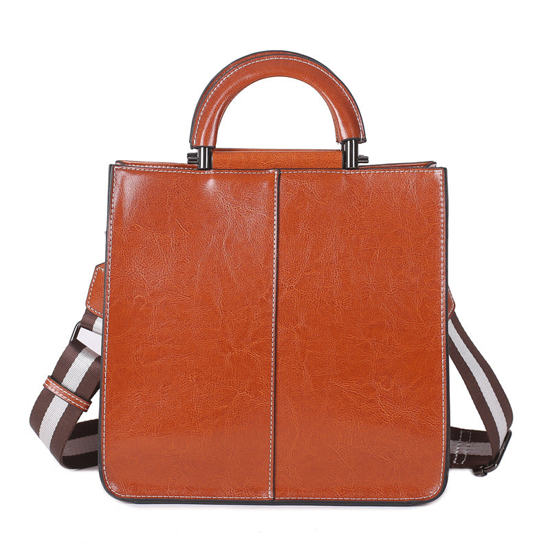 Women's Large Capacity Handbag, Solid Crossbody Briefcase