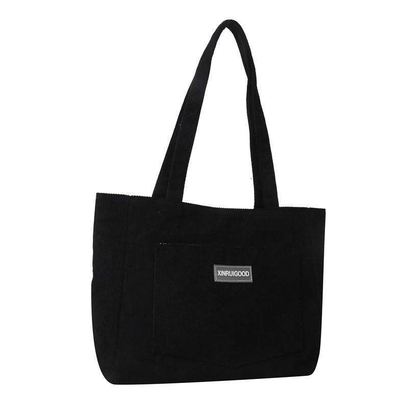 Corduroy Large Capacity Tote Bag