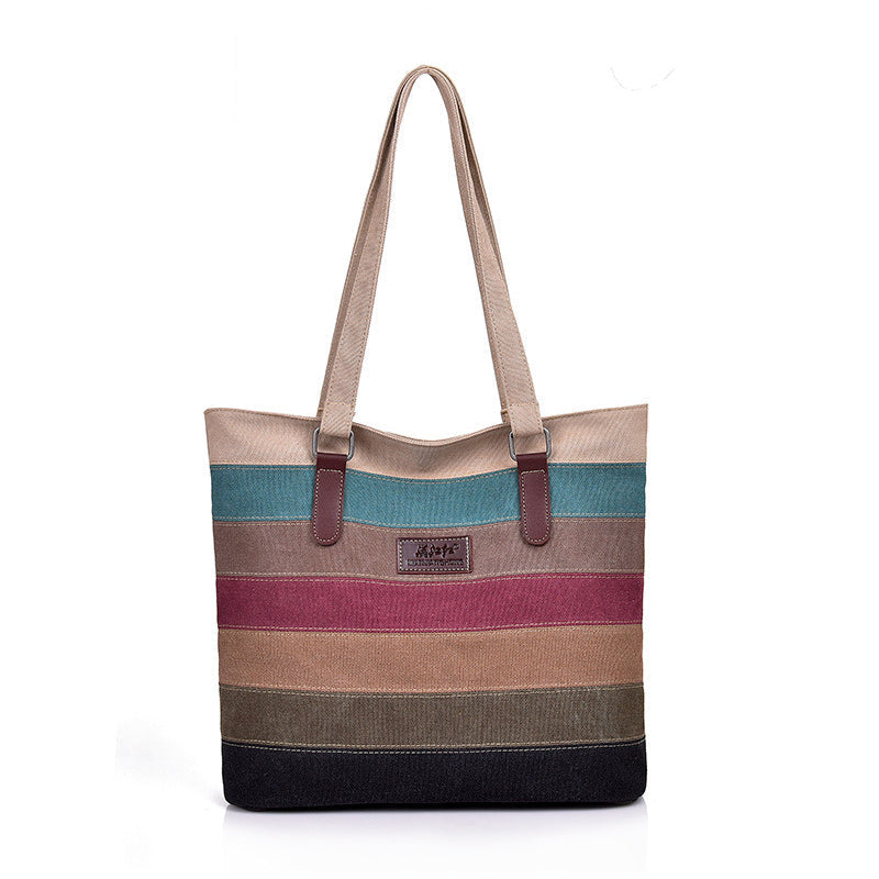 Contrast Stripe Tote Bag