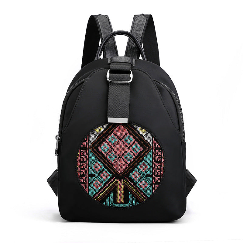 Nylon Embroidered Backpack