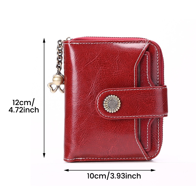 Women RFID Blocking Short Compact Bifold Wallet Mini Purse