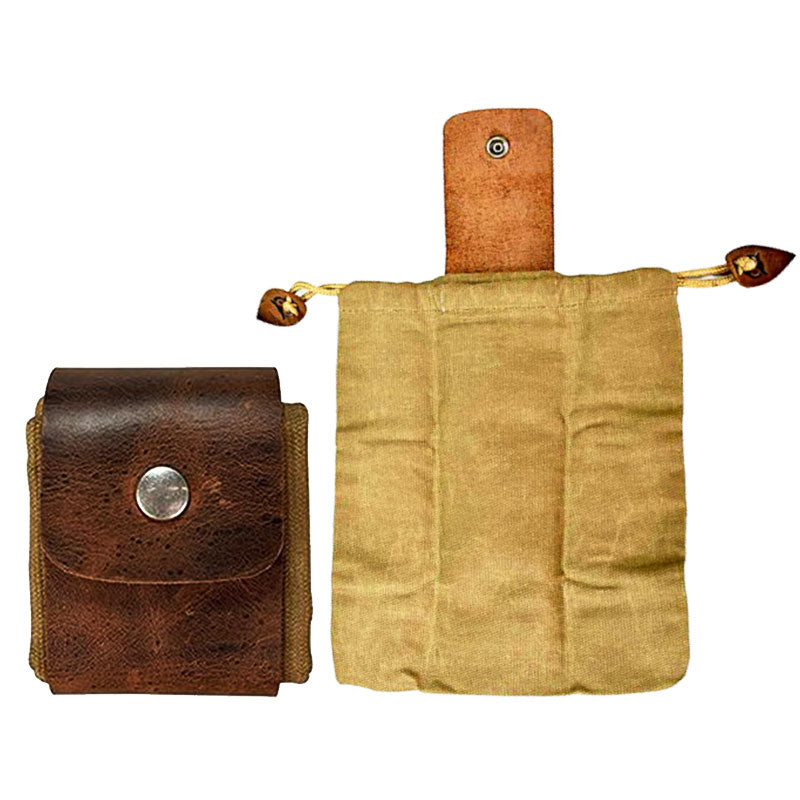 Leather and canvas bushcraft bag