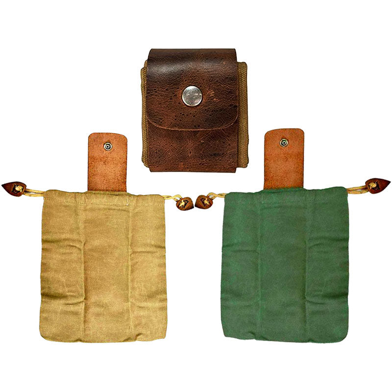 Leather and canvas bushcraft bag