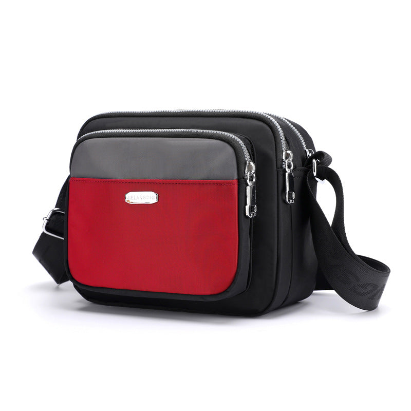 Women's Contrast Nylon Messenger Bag
