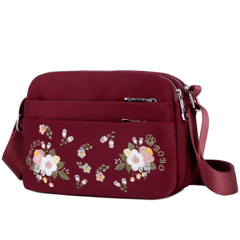 Women's Embroidered Flower Crossbody Bag