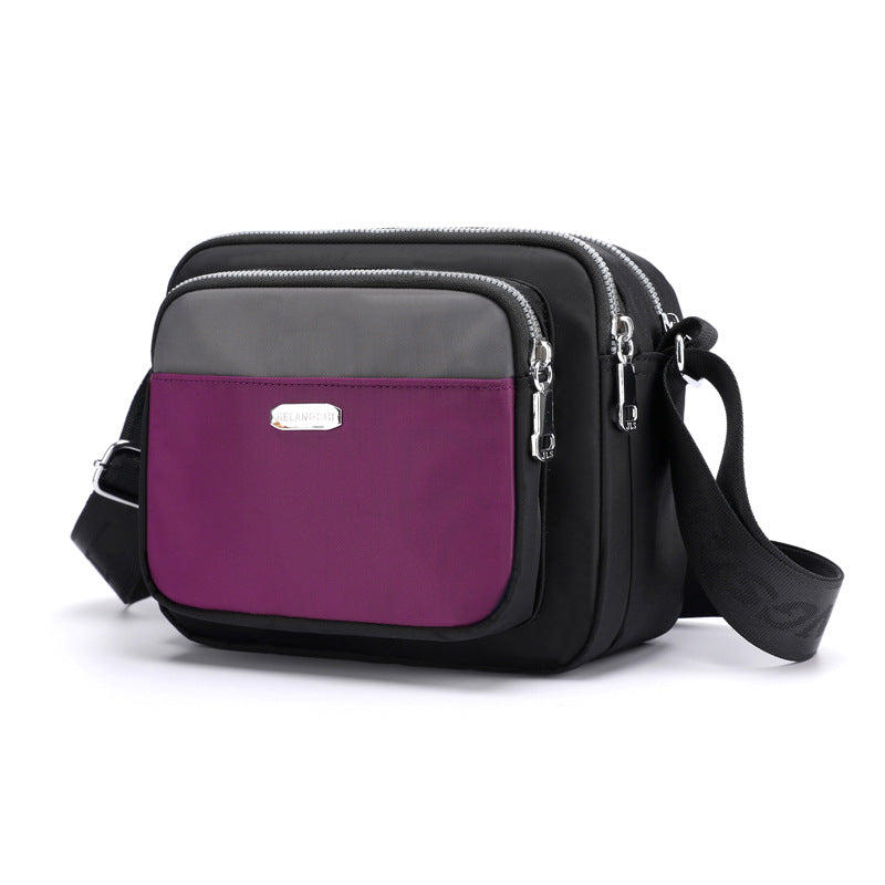 Women's Contrast Nylon Messenger Bag